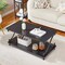 39-Inch Modern Rectangular Coffee Table with Metal Frame and Storage Shelf for Living Room